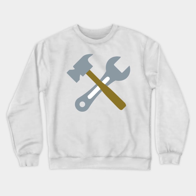 Hammer Spanner Tools Emoticon Logo Crewneck Sweatshirt by AnotherOne